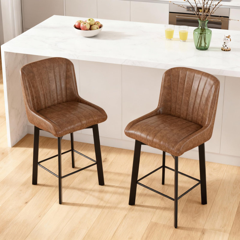 Swivel Yes Bar Stool, Brown / Black