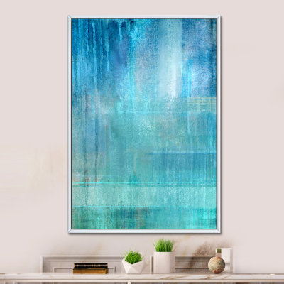«Blue Meets Turquoise Abstract Art II», reproduction d'art moderne et contemporaine sur toile