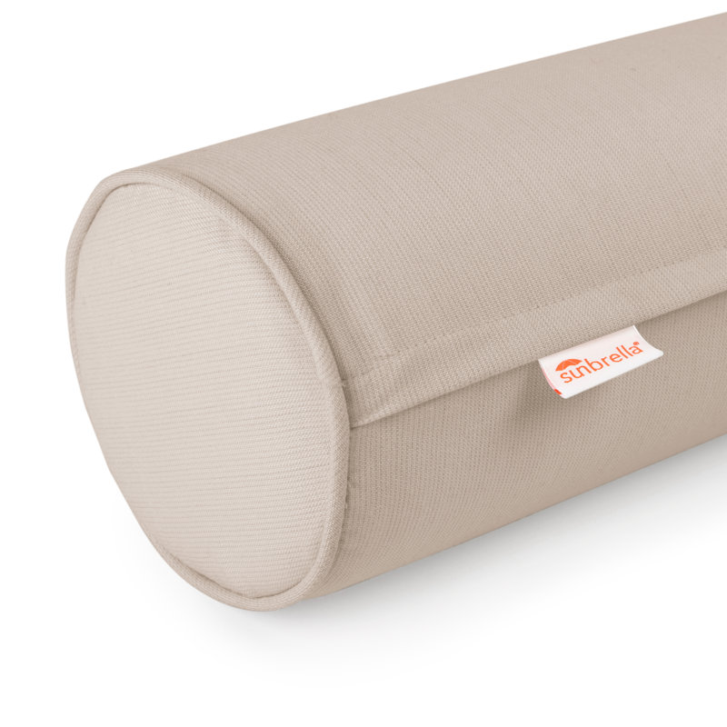 Austin Horn Classics Sunbrella Zippered Neck Roll Bolster, Sand Yellow