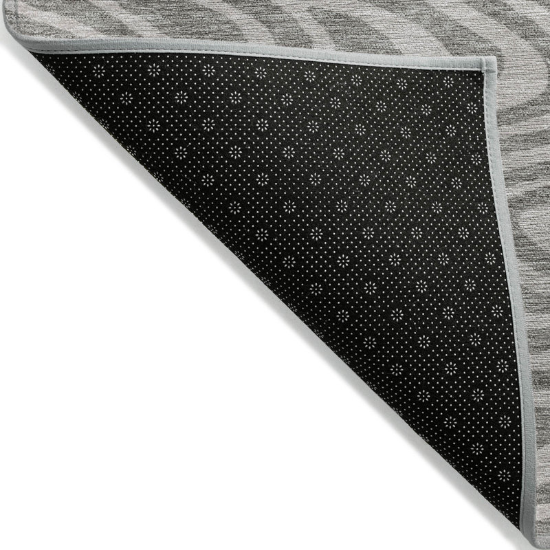 Taupe Rectangular Washable Non-Slip Synthetic Rug