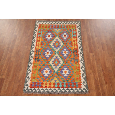 Reversible Wool Kilim Oriental Accent Rug 3x5