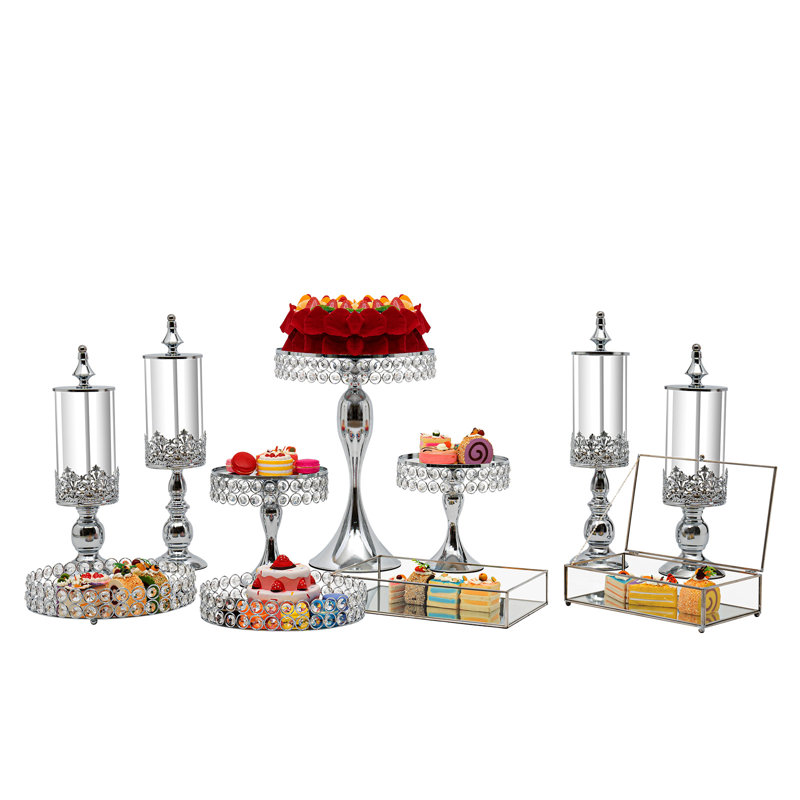 11pcs Acrylic Mirrored Surface Cake Stand