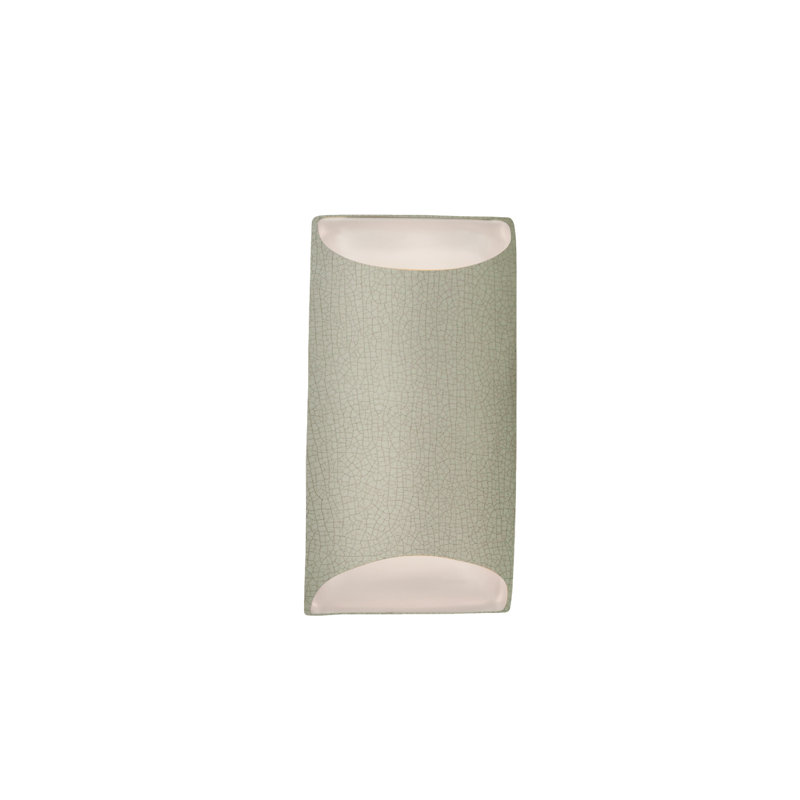 Applique murale en céramique Beda, H 10,75 po x l 5,5 po x P 4 po, Craquelure vert céladon