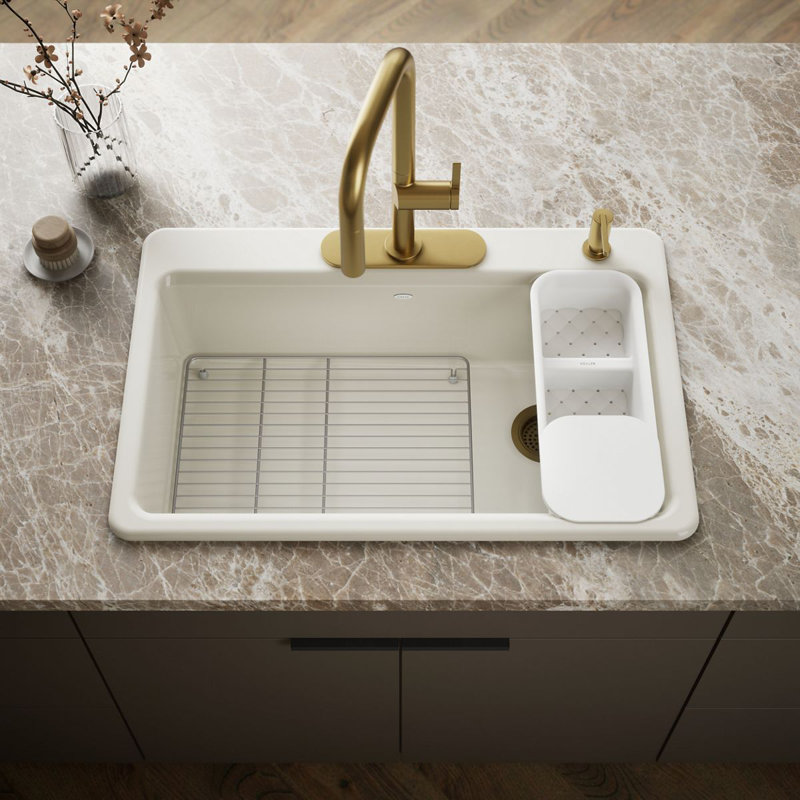 Riverby™ Single-Bowl Top-Mount Kitchen Snk with Accessories, Sea Salt, 1 hole