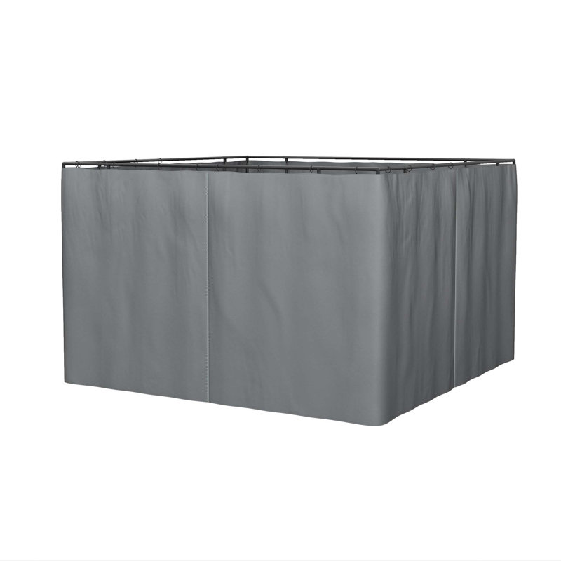 Outsunny 10' X 12' Gazebo Sidewall Set With 4 Panels, Hooks/C-Rings Included For Pergolas & Cabanas, Gray