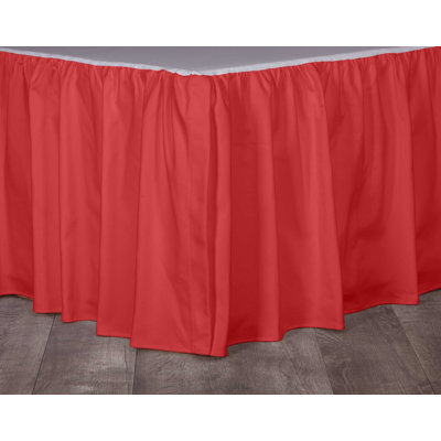 Cambridge Solid Red Queen 18 inch drop Bed Skirt