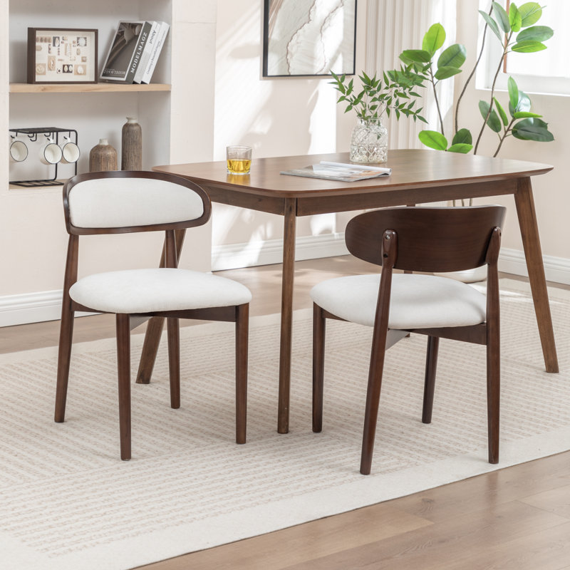 Chaise d'appoint rembourrée en bois massif, Blanc