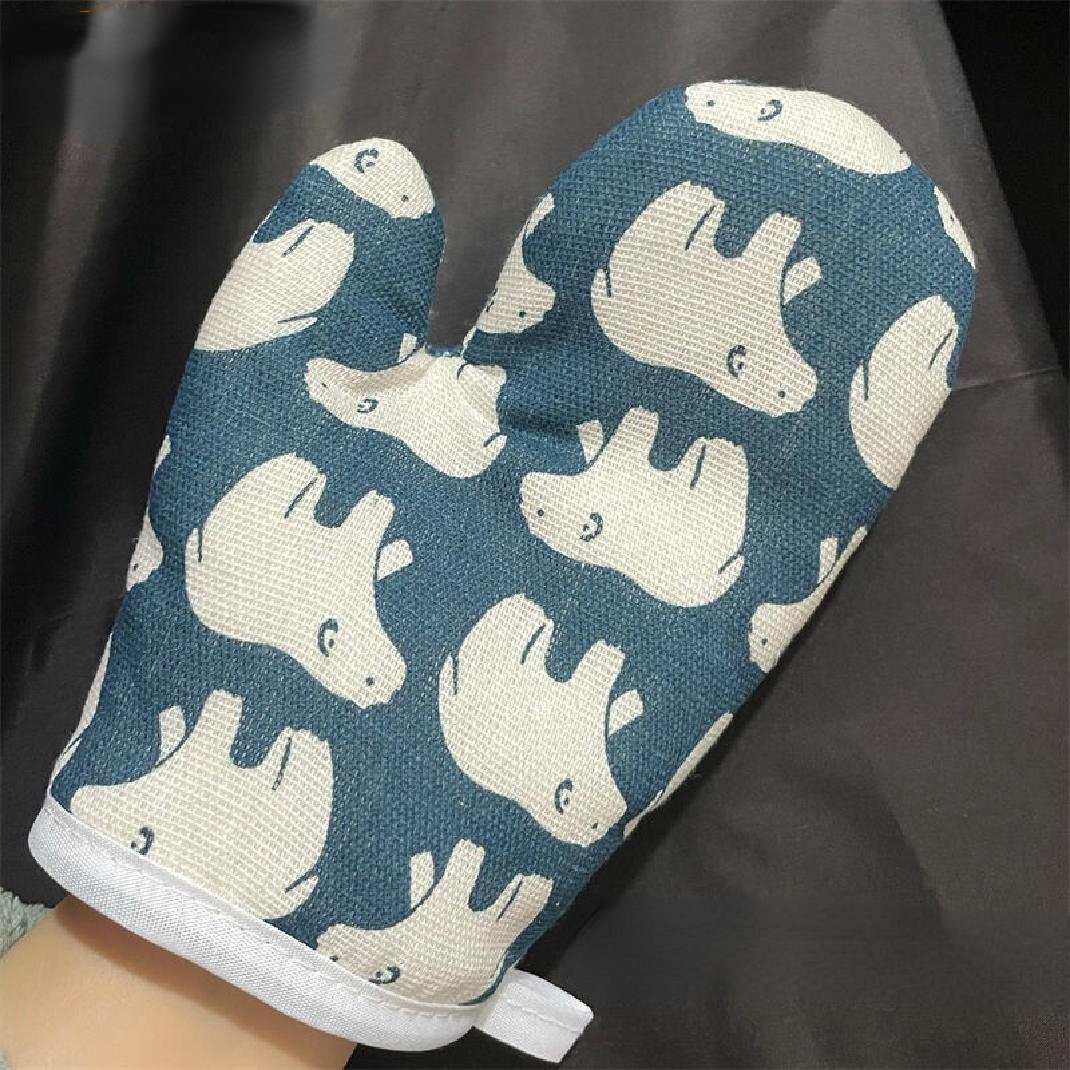 Umber Rea Cartoon Oven Protection Gloves Thick Oven Insulation Gloves  Kitchen Baking Gloves Household