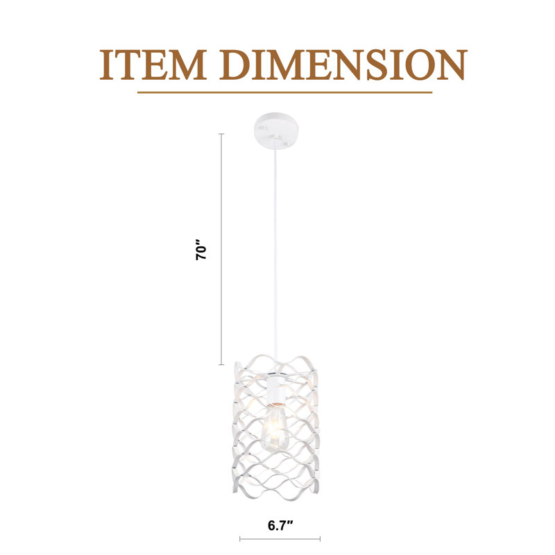 Lustre blanc moderne à 1 lumière, luminaires suspendus en spirale industriels pour îlot de cuisine