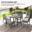 Nicolau 5 Piece Garden Dining Set 4 Seater Metal Garden Furniture Grey