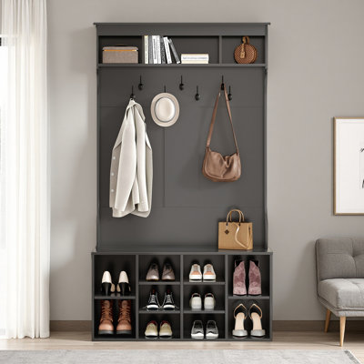 Chalemet Hall Tree 39.4" Wide with Shoe Storage and Bench