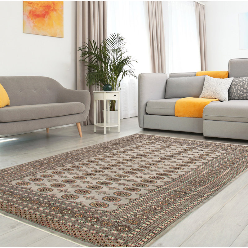 Tapis gris 6 pi 7 po x 10 pi 0 po Finha Peshawar Bokhara