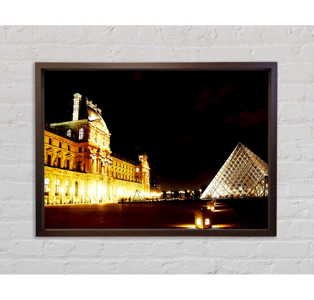 Paris Louvre Lights - Einzelner Bilderrahmen Kunstdrucke auf Leinwand