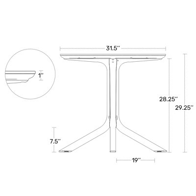 31.5" Outdoor Round Dining Table