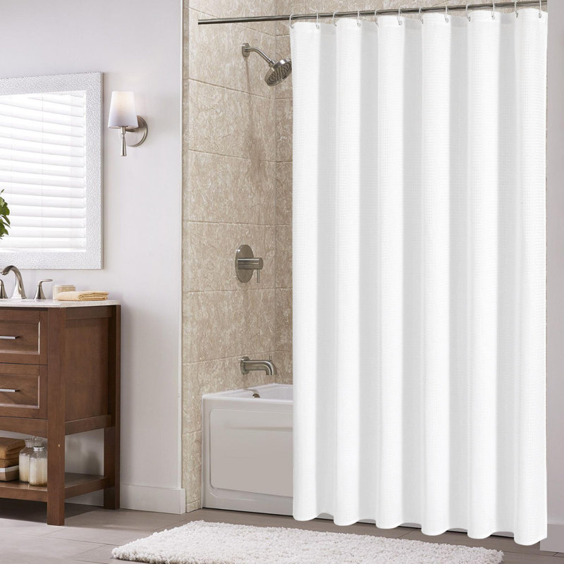 Rideau de douche Utopia Alley Waffle, Blanc