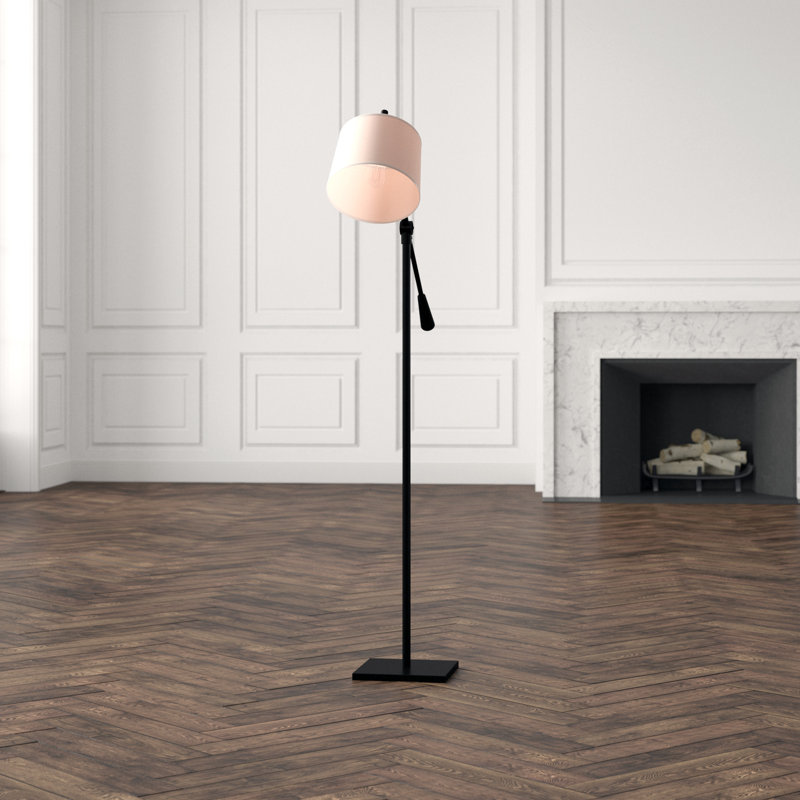 Real Simple Task Floor Lamp, Snowflake, Matte Black Powder Coat