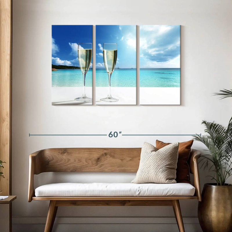Yarlin Champagne By The Beach, 28" H x 45" W