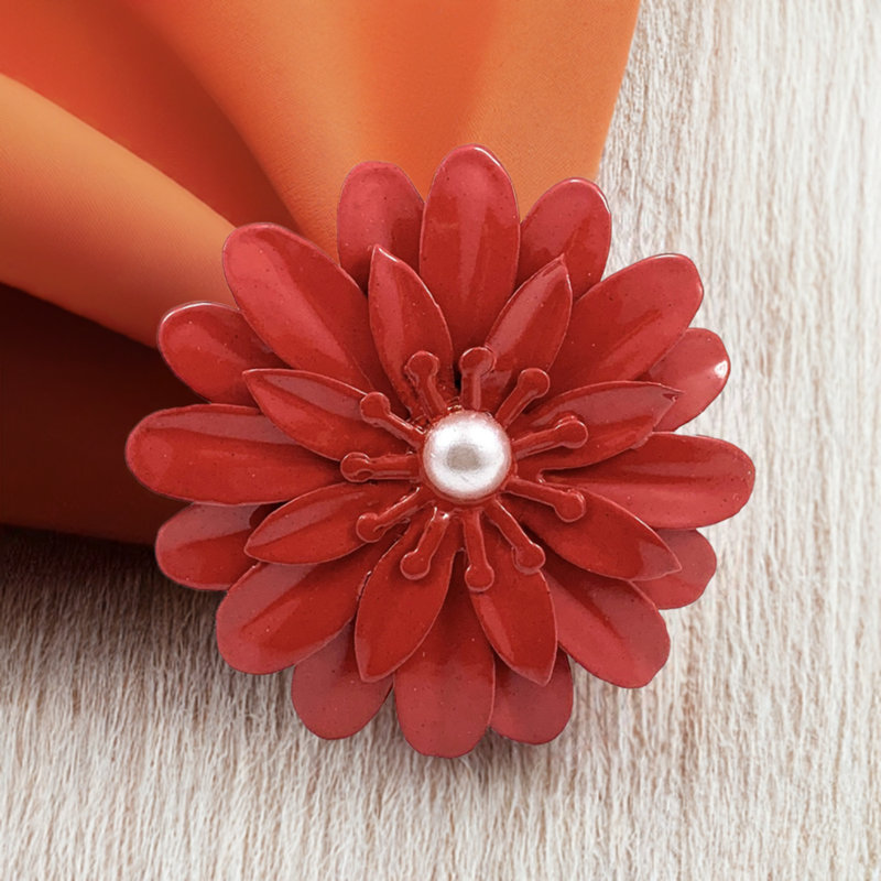 Ensemble de 8 serviettes (perle bleue), Rouge