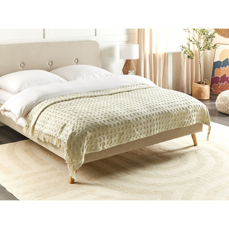 BERE Cotton No Pattern Bedspread, White