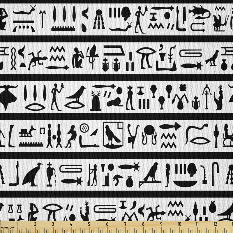 Daylon Historical Language Writing with Pictographic Cultural Multi-Purpose Fabric