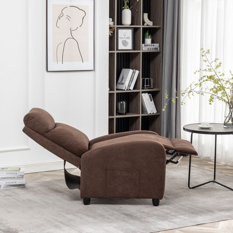 Pushback Velvet Massage Reclining, Brown Velvet
