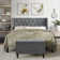 Wingback Upholstered Bed With Storage Bench In Velvet