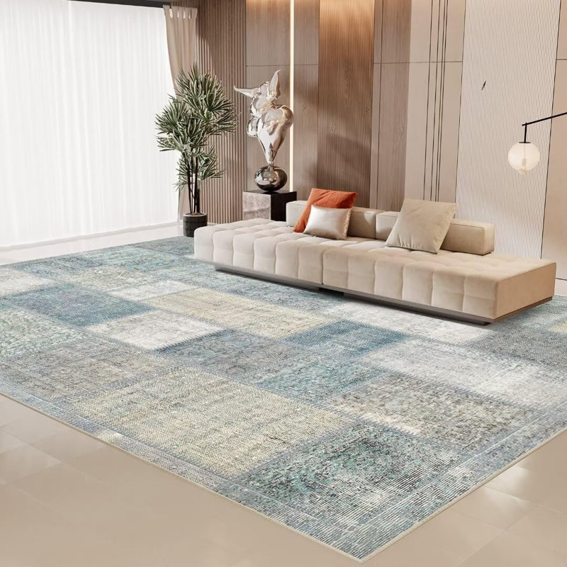Machine Washable Folded Area Rug For Living Room Bedroom Modern Style Low-Pile Soft Rug For Dining Room Home Decor Traditional Carpet, Non Slip & Easy To Clean