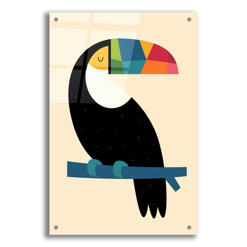«Rainbow Toucan» par Andy Westface, H 36 po x l 24 po x P 0,2 po