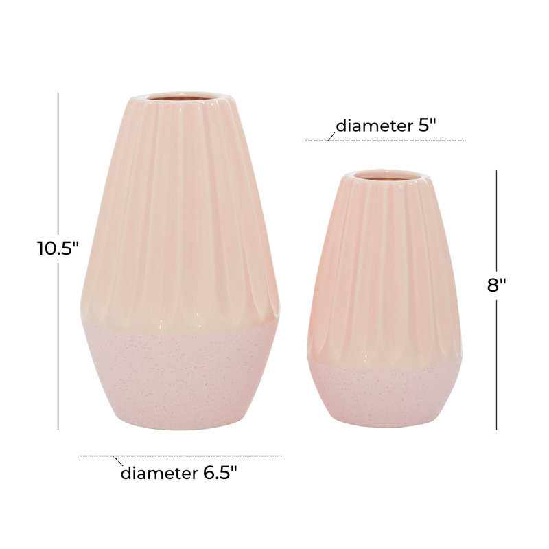Ensemble de vases décoratifs faits à la main en céramique rose
