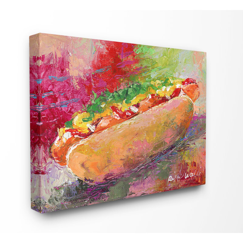 « brillante hot dog still life », reproduction d’impression, H 24 po x l 30 po x P 1,5 po, Toile tendue