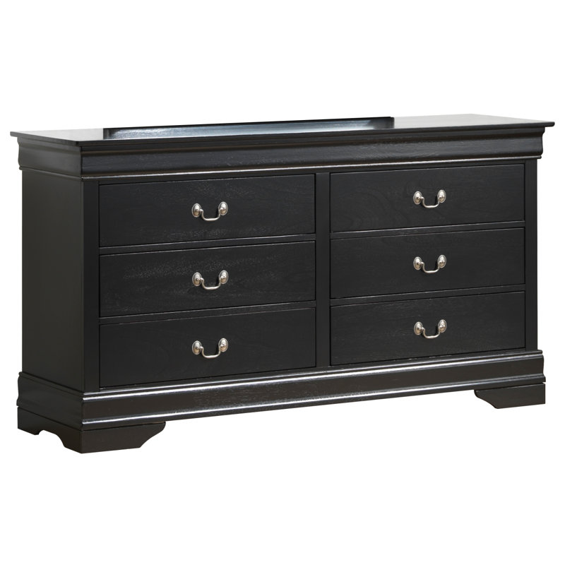 Commode traditionnelle avec rangement pour chambre à coucher, Noir