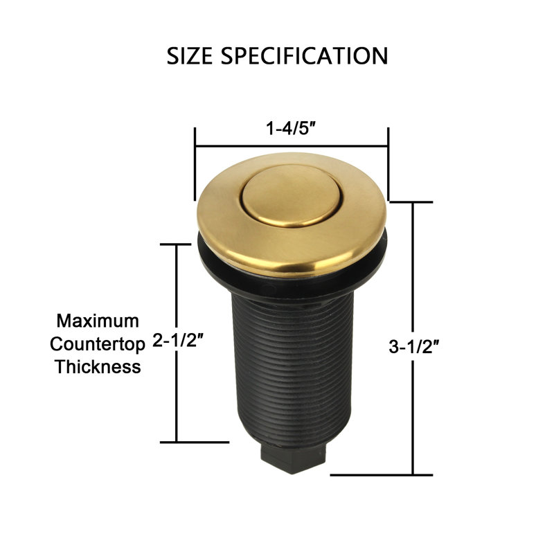 Garbage Disposal Kitchen Air Switch, Brushed Gold