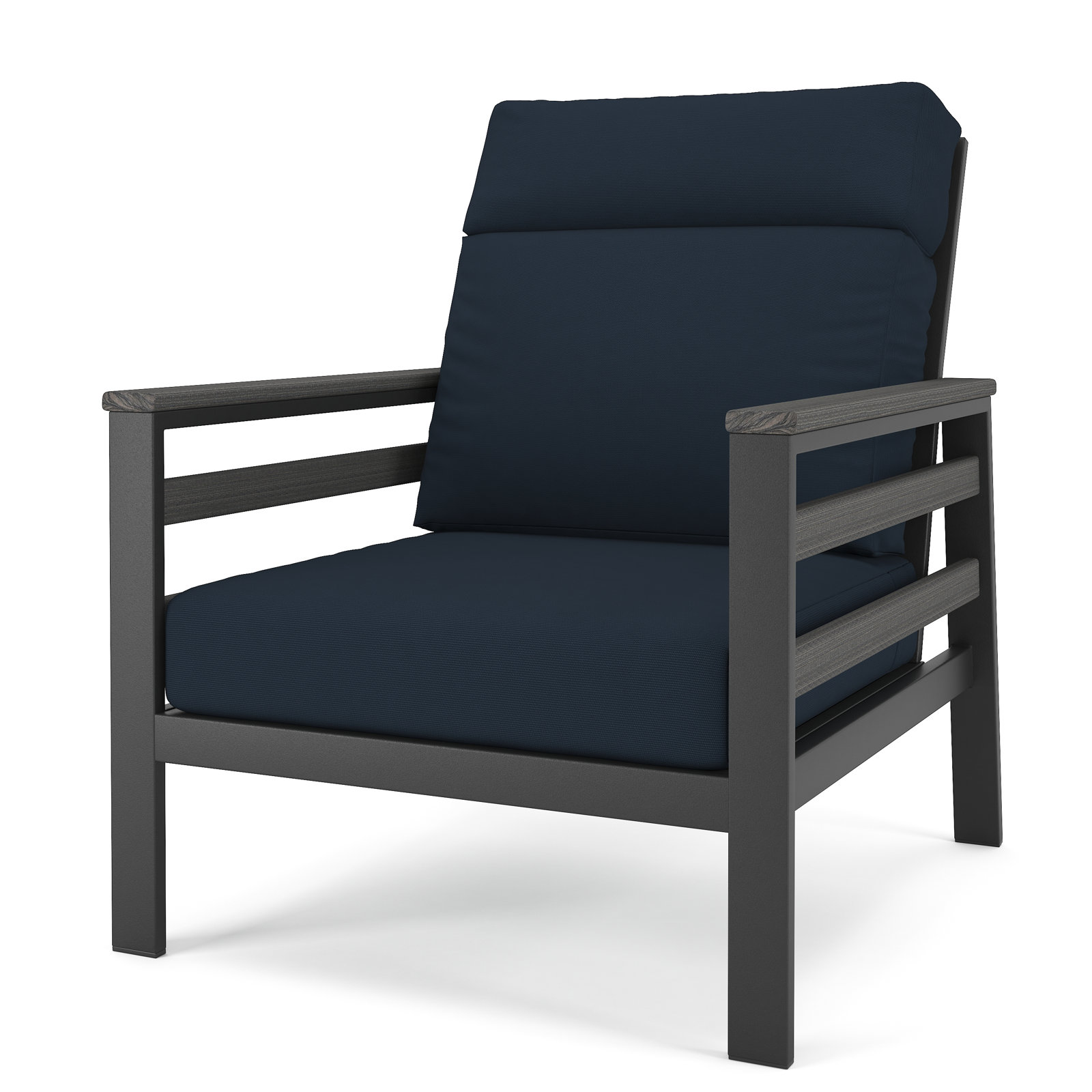Townsend Sunbrella® Patio Lounge Chair, Gray, Canvas Navy