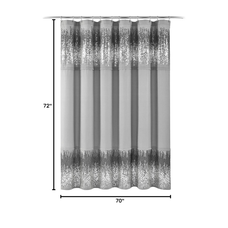 Shimmer Sequins Shower Curtain 72" X 70"