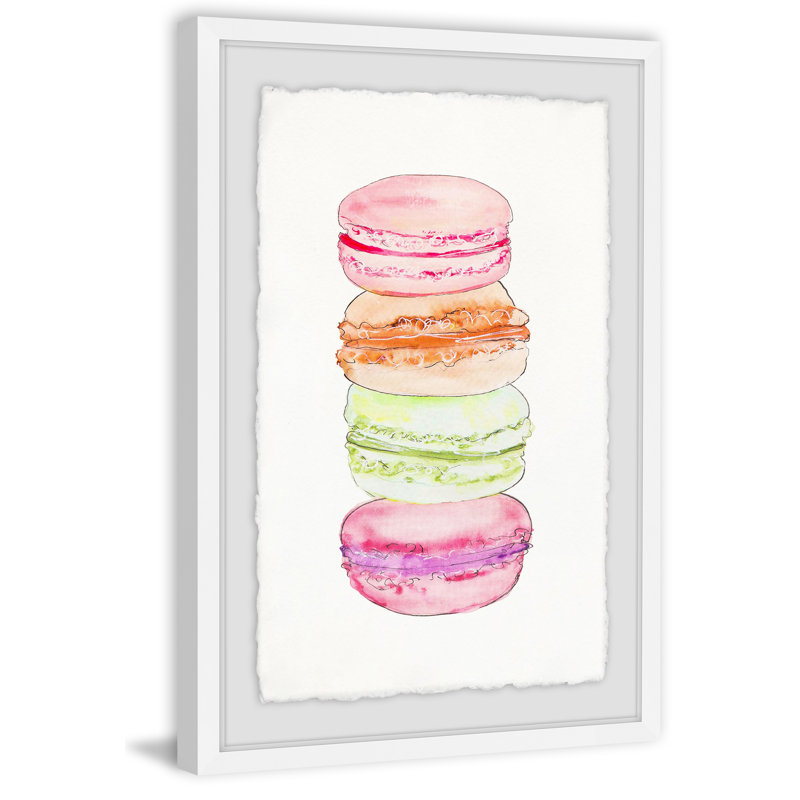 «Macaron Tower» par Alison B Illustration - impression encadrée, H 36 po x l 24 po x P 1,5 po