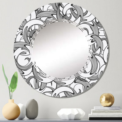 Formes monochromes IV - Miroir mural à motif rond