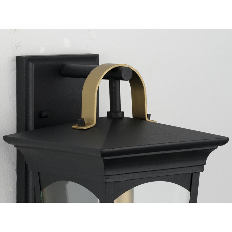 Lanterne murale d'extérieur à 2 ampoules H 19,25 po, Noir