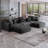 Olivery Nedek Upholstered Boneless 5-Piece Modern Modular Cloud Corduroy Fabric Sectional Sofa With Ottoman-113950935