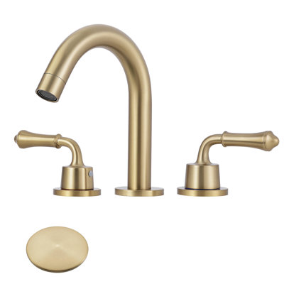 2-handle Bathroom Faucet with Drain Assembly