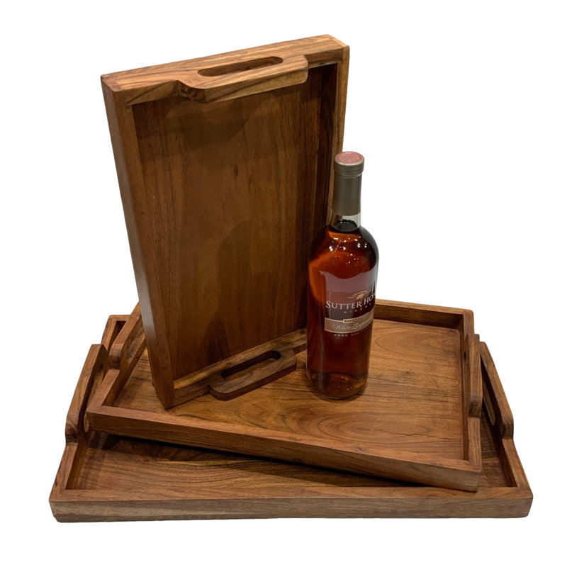 Chardonnae Solid Wood Tray - Set of 3