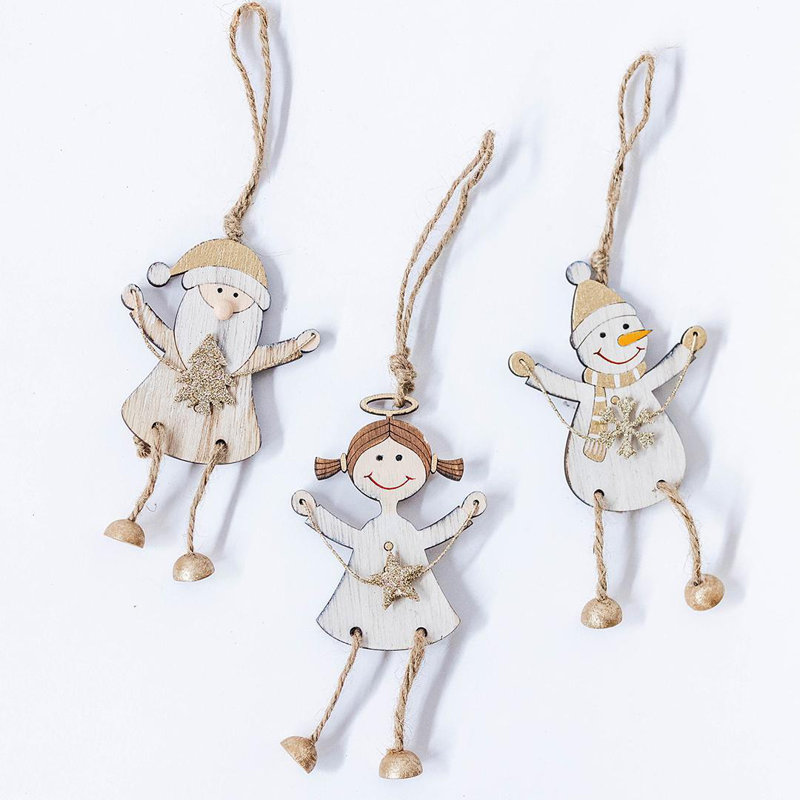 Cintres de Noël en bois, ensemble de 3