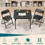 Table d'activité pliante 3 pièces LinTimes et 2 chaises rembourrées, noir