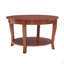Table basse ronde avec tablette de rangement ouverte, table d'appoint en bois à 2 niveaux