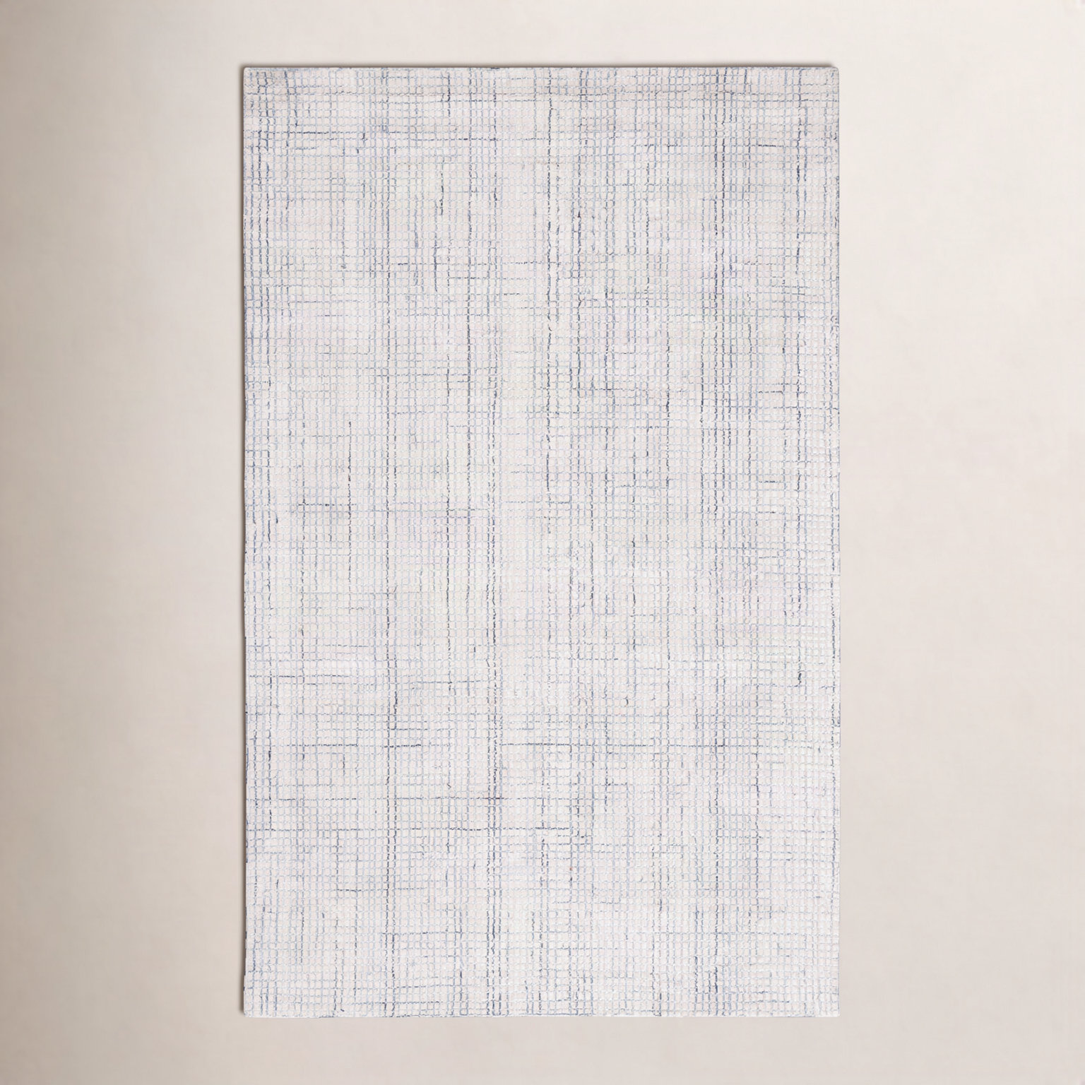 Rowe Ivory Grey Hand-Tufted Abstract Rug, Rectangle 5' x 8'