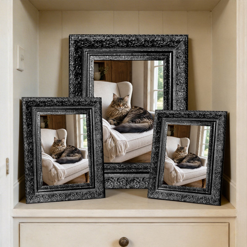 Cadre photo à mémoire de forme 1PC 5 "x 7" noir pour tablette de bureau, Black, 1, L 5 po x H 7 po