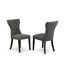 Ensemble de salle à manger 9 pièces comprenant une table rectangulaire à pieds en V et 8 chaises rembourrées en lin foncé Gotham, 101,6 x 182,9 cm, multicolore-1013354888-1013354889-1013354893