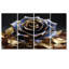 Art mural doré à feuilles dorées et roses Glamour IV - rose 4 pièces-946244312
