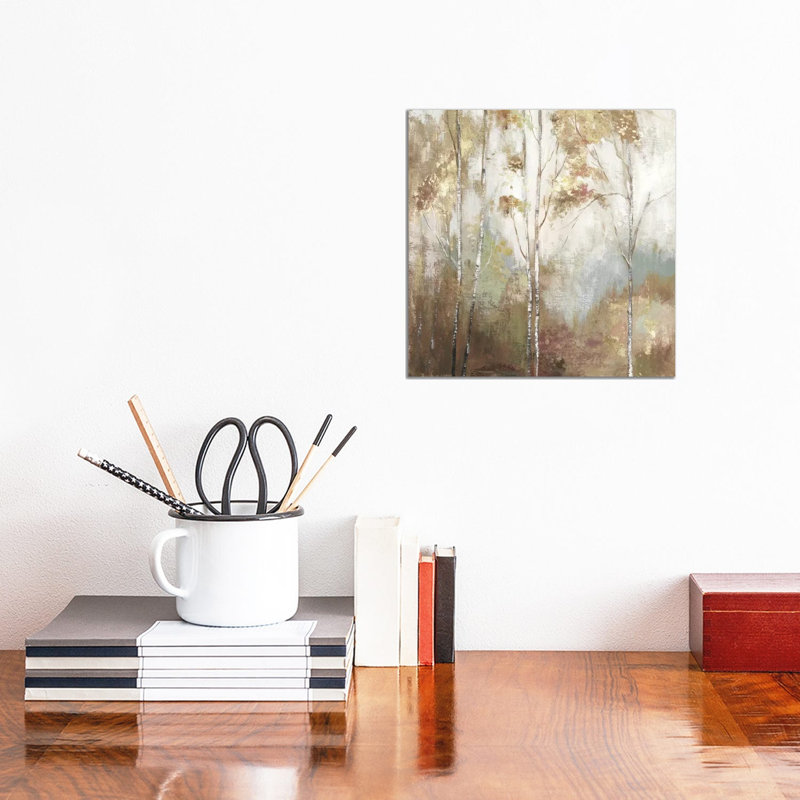 Fine Birch II by Allison Pearce - Painting on Canvas, 30.48 cm H x 30.48 cm W, No Frame