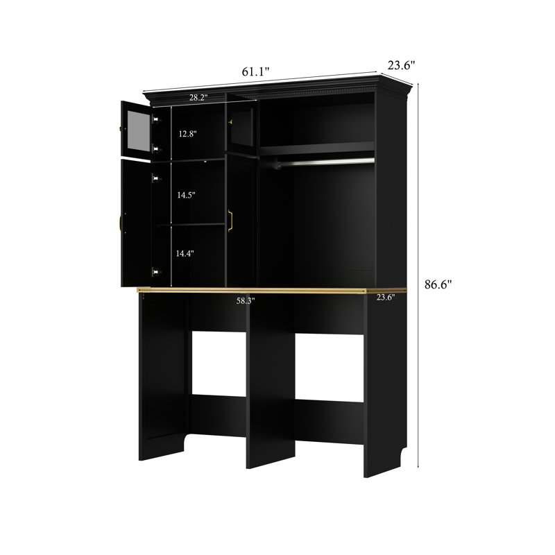 61" W Laundry Cabinet, Natural