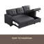 Canapé modulaire convertible rembourré avec méridienne coulissante-587722477